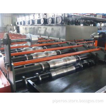 Steel Tile Roof Panel Roll Forming Machine With Hydraulic C